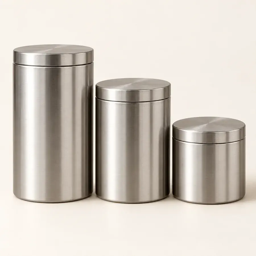 Steel Storage Canisters - Set of 3 (Demo)